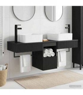 vidaXL Bathroom Cabinet Set 3 pcs Black 130 x 41 x 80 cm