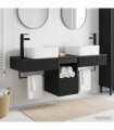 vidaXL Bathroom Cabinet Set 3 pcs Black 130 x 41 x 80 cm