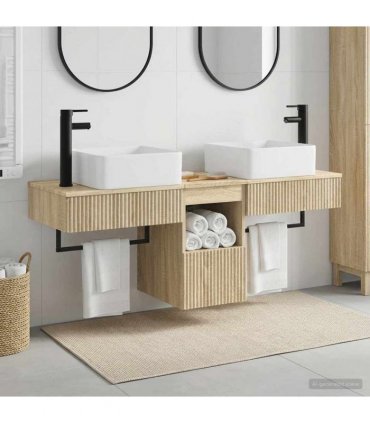 vidaXL Bathroom Cabinet Set 3 pcs Sonoma Oak 130 x 41 x 80 cm