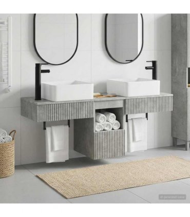 vidaXL Bathroom Cabinet Set 3 pcs Concrete Grey 130 x 41 x 80 cm