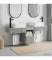 vidaXL Bathroom Cabinet Set 3 pcs Concrete Grey 130 x 41 x 80 cm