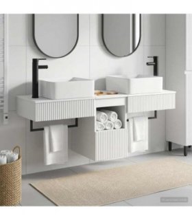 vidaXL Bathroom Cabinet Set 3 pcs High Gloss White 130 x 41 x 80 cm