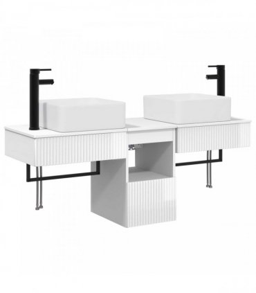 vidaXL Bathroom Cabinet Set 3 pcs High Gloss White 130 x 41 x 80 cm