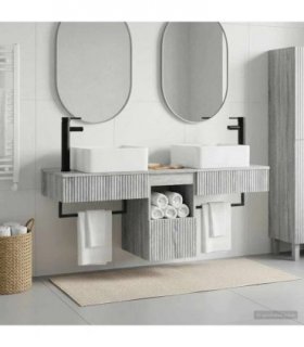 vidaXL Bathroom Cabinet Set 3 pcs Grey Sonoma 130 x 41 x 80 cm