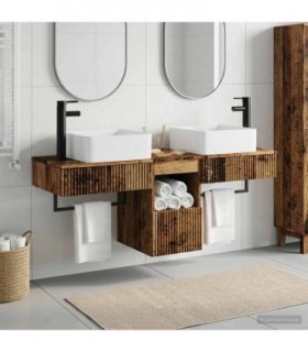 vidaXL Bathroom Cabinet Set 3 pcs Old Wood 130 x 41 x 80 cm