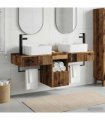 vidaXL Bathroom Cabinet Set 3 pcs Old Wood 130 x 41 x 80 cm