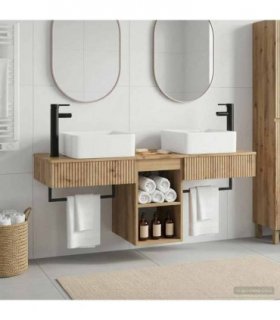 vidaXL Bathroom Cabinet Set 3 pcs Artisan Oak 130 x 41 x 80 cm
