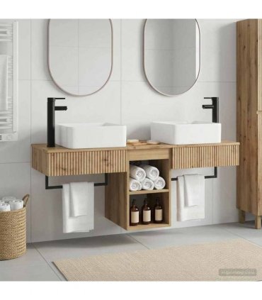 vidaXL Bathroom Cabinet Set 3 pcs Artisan Oak 130 x 41 x 80 cm