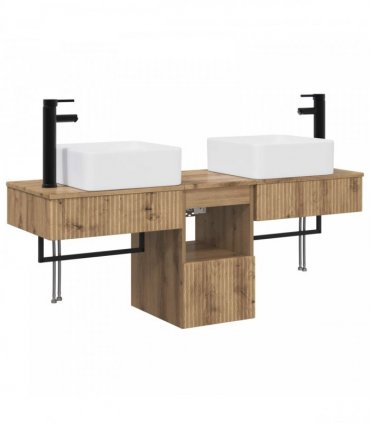 vidaXL Bathroom Cabinet Set 3 pcs Artisan Oak 130 x 41 x 80 cm