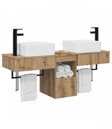 vidaXL Bathroom Cabinet Set 3 pcs Artisan Oak 130 x 41 x 80 cm