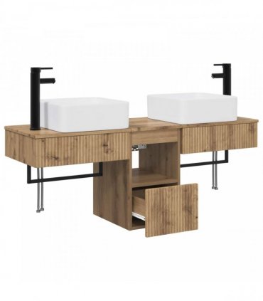 vidaXL Bathroom Cabinet Set 3 pcs Artisan Oak 130 x 41 x 80 cm