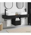 vidaXL Bathroom Cabinet Set 3 pcs Black 136 x 35 x 80 cm