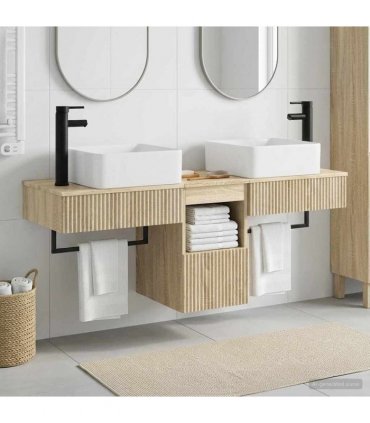 vidaXL Bathroom Cabinet Set 3 pcs Sonoma Oak 136 x 35 x 80 cm