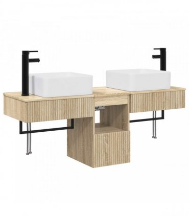 vidaXL Bathroom Cabinet Set 3 pcs Sonoma Oak 136 x 35 x 80 cm
