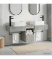 vidaXL Bathroom Cabinet Set 3 pcs Concrete Grey 136 x 35 x 80 cm