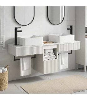 vidaXL Bathroom Cabinet Set 3 pcs High Gloss White 136 x 35 x 80 cm