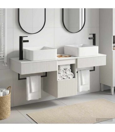 vidaXL Bathroom Cabinet Set 3 pcs High Gloss White 136 x 35 x 80 cm