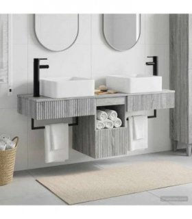 vidaXL Bathroom Cabinet Set 3 pcs Grey Sonoma 136 x 35 x 80 cm