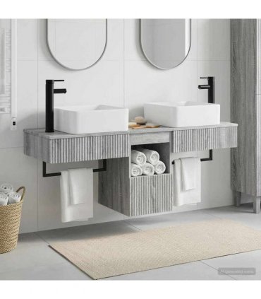 vidaXL Bathroom Cabinet Set 3 pcs Grey Sonoma 136 x 35 x 80 cm