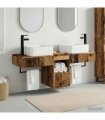 vidaXL Bathroom Cabinet Set 3 pcs Old Wood 136 x 35 x 80 cm