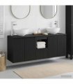 vidaXL Wall-mounted Bathroom Cabinet Set 3 pcs Black 129 x 35 x 80 cm