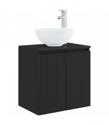 vidaXL Wall-mounted Bathroom Cabinet Set 3 pcs Black 129 x 35 x 80 cm
