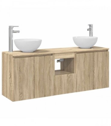 vidaXL Wall-mounted Bathroom Cabinet Set 3 pcs Sonoma Oak