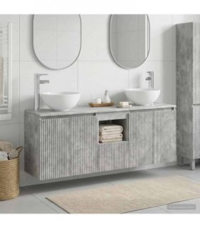 vidaXL Wall-mounted Bathroom Cabinet Set 3 pcs Concrete Grey