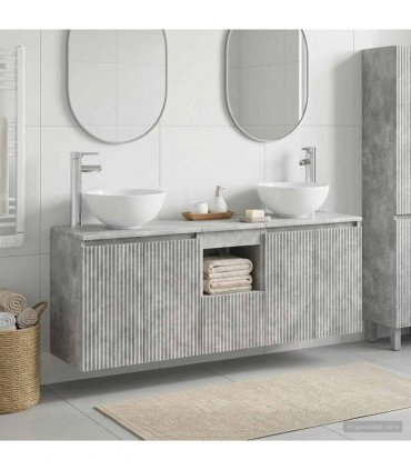 vidaXL Wall-mounted Bathroom Cabinet Set 3 pcs Concrete Grey