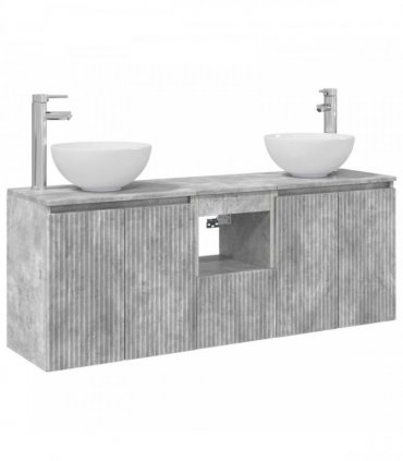 vidaXL Wall-mounted Bathroom Cabinet Set 3 pcs Concrete Grey