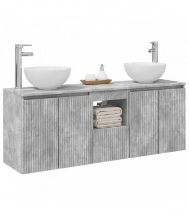 vidaXL Wall-mounted Bathroom Cabinet Set 3 pcs Concrete Grey