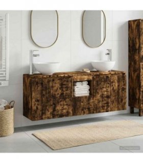 vidaXL Wall-mounted Bathroom Cabinet Set 3 pcs Smoked Oak