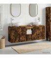 vidaXL Wall-mounted Bathroom Cabinet Set 3 pcs Smoked Oak