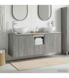 vidaXL Wall-mounted Bathroom Cabinet Set 3 pcs Grey Sonoma