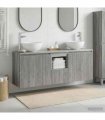 vidaXL Wall-mounted Bathroom Cabinet Set 3 pcs Grey Sonoma