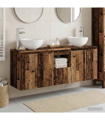 vidaXL Wall-mounted Bathroom Cabinet Set 3 pcs Old Wood