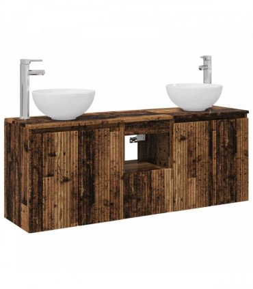 vidaXL Wall-mounted Bathroom Cabinet Set 3 pcs Old Wood