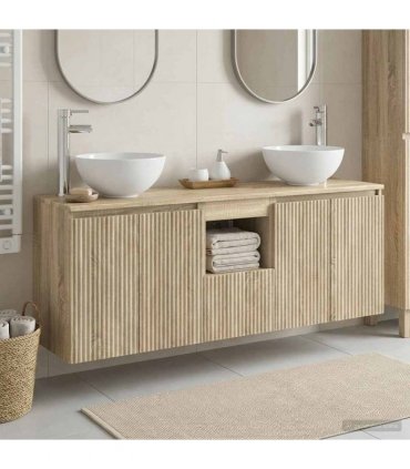 vidaXL Wall-mounted Bathroom Cabinet Set 3 pcs Sonoma Oak
