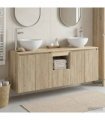 vidaXL Wall-mounted Bathroom Cabinet Set 3 pcs Sonoma Oak