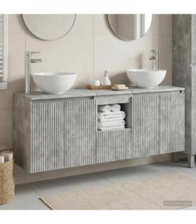 vidaXL Wall-mounted Bathroom Cabinet Set 3 pcs Concrete Grey