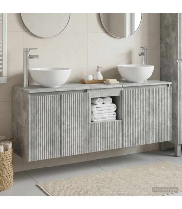 vidaXL Wall-mounted Bathroom Cabinet Set 3 pcs Concrete Grey