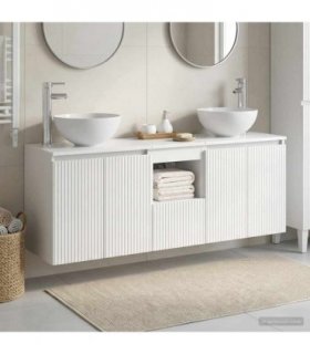 vidaXL Wall-mounted Bathroom Cabinet Set 3 pcs High Gloss White