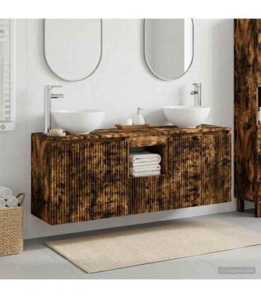 vidaXL Wall-mounted Bathroom Cabinet Set 3 pcs Smoked Oak