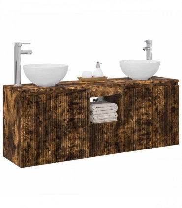 vidaXL Wall-mounted Bathroom Cabinet Set 3 pcs Smoked Oak