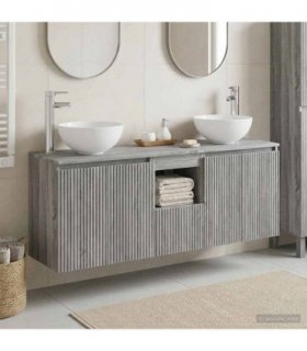 vidaXL Wall-mounted Bathroom Cabinet Set 3 pcs Grey Sonoma