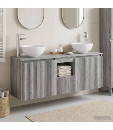vidaXL Wall-mounted Bathroom Cabinet Set 3 pcs Grey Sonoma