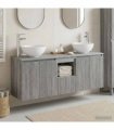 vidaXL Wall-mounted Bathroom Cabinet Set 3 pcs Grey Sonoma