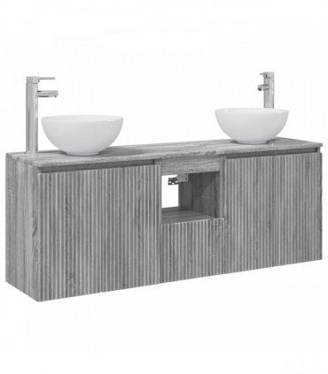 vidaXL Wall-mounted Bathroom Cabinet Set 3 pcs Grey Sonoma