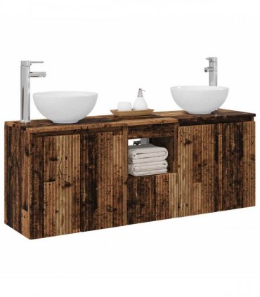 vidaXL Wall-mounted Bathroom Cabinet Set 3 pcs Old Wood