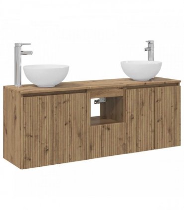 vidaXL Wall-mounted Bathroom Cabinet Set 3 pcs Artisan Oak